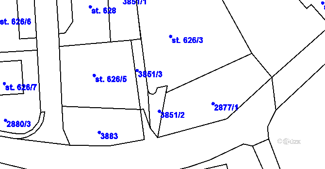 Parcela st. 626/4 v KÚ Cvikov, Katastrální mapa