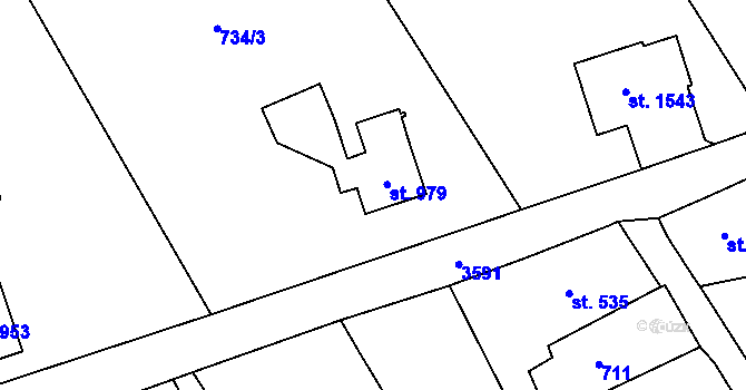 Parcela st. 979 v KÚ Cvikov, Katastrální mapa