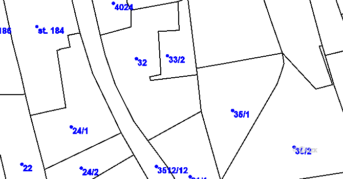 Parcela st. 35/4 v KÚ Cvikov, Katastrální mapa