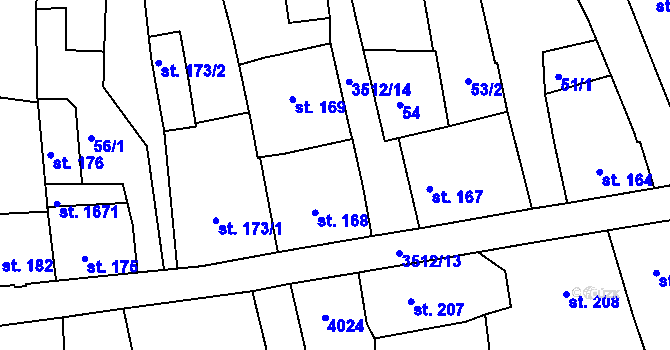 Parcela st. 55 v KÚ Cvikov, Katastrální mapa