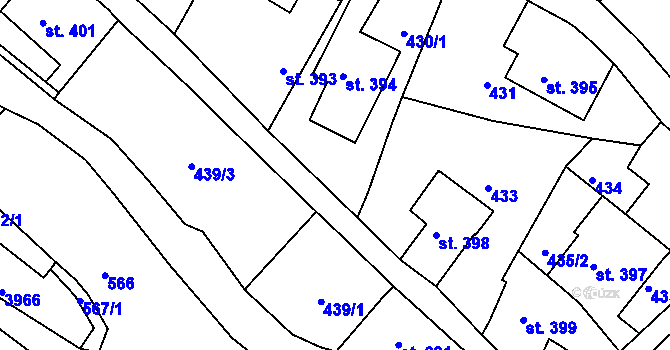 Parcela st. 430/2 v KÚ Cvikov, Katastrální mapa