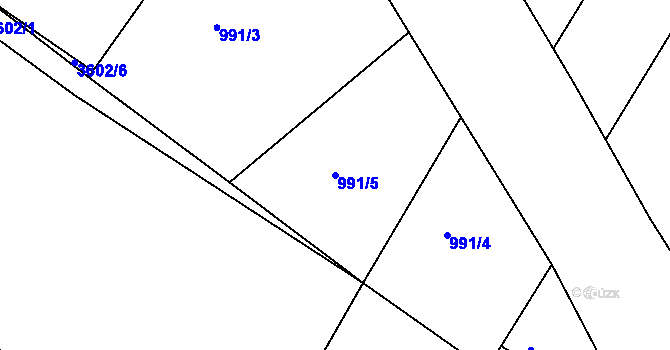 Parcela st. 991/5 v KÚ Cvikov, Katastrální mapa