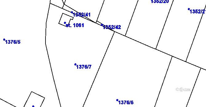 Parcela st. 1376/8 v KÚ Cvikov, Katastrální mapa