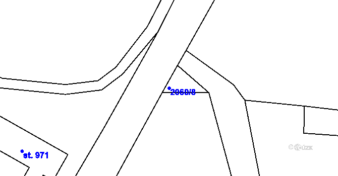 Parcela st. 2060/8 v KÚ Cvikov, Katastrální mapa