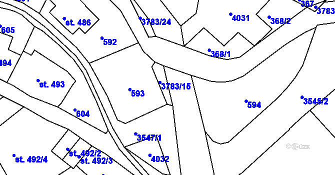 Parcela st. 3783/15 v KÚ Cvikov, Katastrální mapa