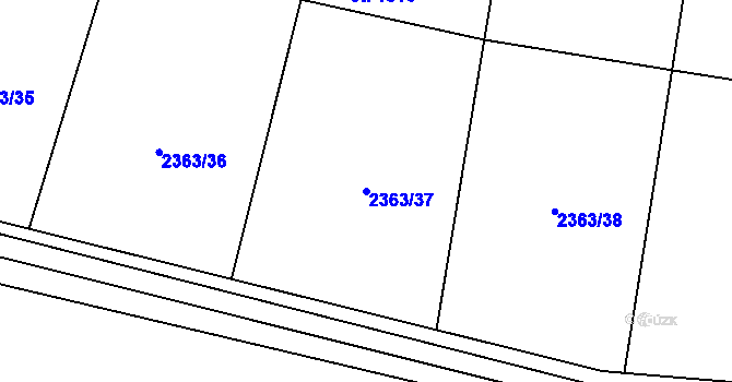Parcela st. 2363/37 v KÚ Cvikov, Katastrální mapa