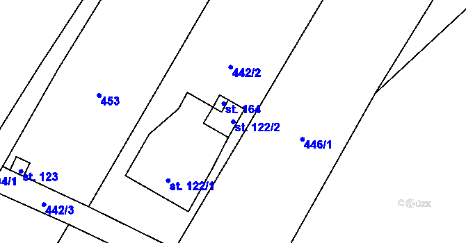 Parcela st. 122/2 v KÚ Drnovec, Katastrální mapa