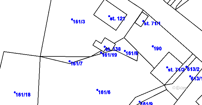 Parcela st. 161/19 v KÚ Drnovec, Katastrální mapa