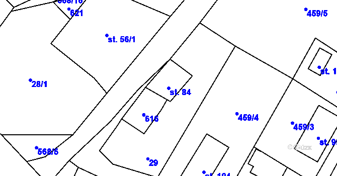 Parcela st. 84 v KÚ Drnovec, Katastrální mapa