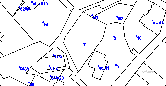 Parcela st. 7 v KÚ Drnovec, Katastrální mapa