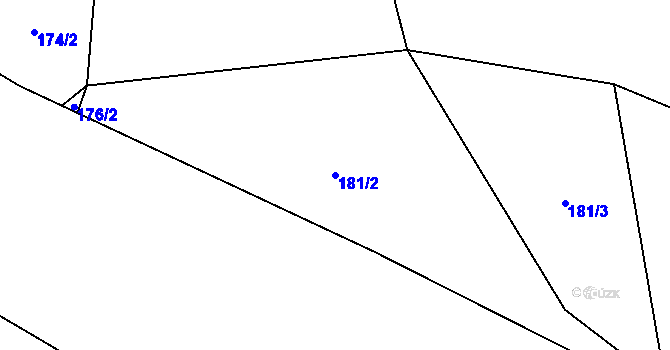 Parcela st. 181/2 v KÚ Drnovec, Katastrální mapa