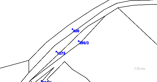 Parcela st. 396/3 v KÚ Trávník u Cvikova, Katastrální mapa