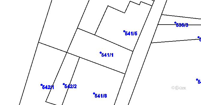 Parcela st. 541/1 v KÚ Trávník u Cvikova, Katastrální mapa