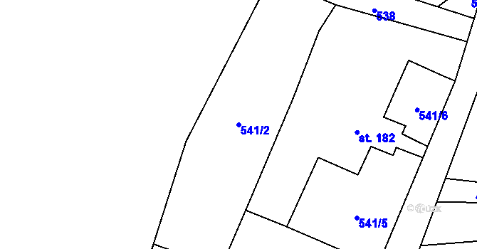Parcela st. 541/2 v KÚ Trávník u Cvikova, Katastrální mapa