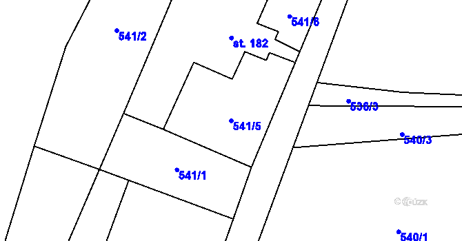 Parcela st. 541/5 v KÚ Trávník u Cvikova, Katastrální mapa