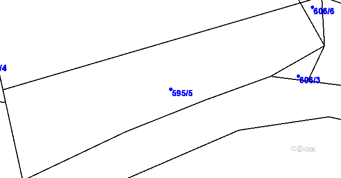 Parcela st. 595/5 v KÚ Trávník u Cvikova, Katastrální mapa