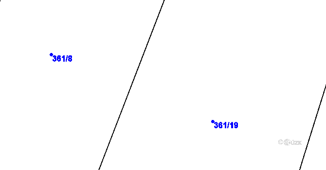 Parcela st. 361/11 v KÚ Cvrčovice, Katastrální mapa