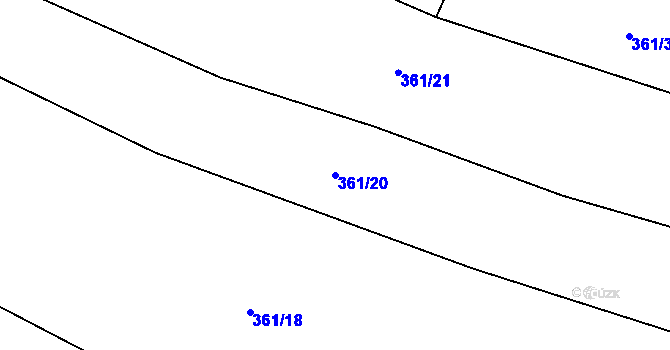 Parcela st. 361/20 v KÚ Cvrčovice, Katastrální mapa