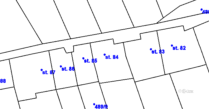 Parcela st. 84 v KÚ Cvrčovice, Katastrální mapa