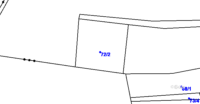 Parcela st. 72/2 v KÚ Cvrčovice, Katastrální mapa