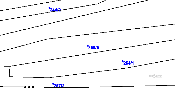 Parcela st. 256/5 v KÚ Cvrčovice, Katastrální mapa