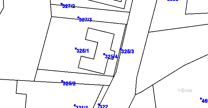 Parcela st. 325/4 v KÚ Cvrčovice u Pohořelic, Katastrální mapa