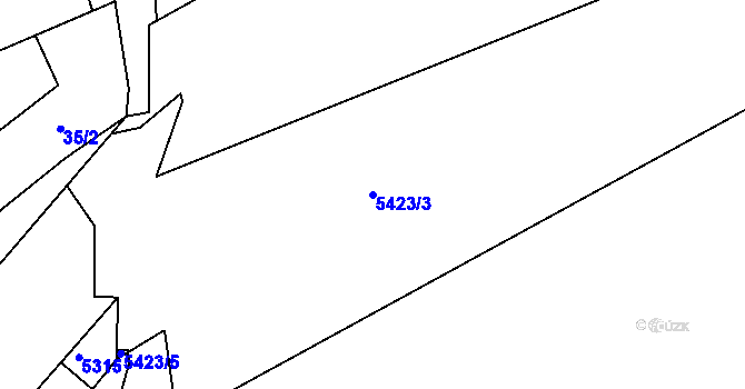Parcela st. 5423/3 v KÚ Cvrčovice u Pohořelic, Katastrální mapa