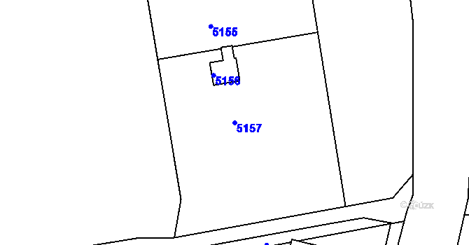Parcela st. 5157 v KÚ Cvrčovice u Pohořelic, Katastrální mapa