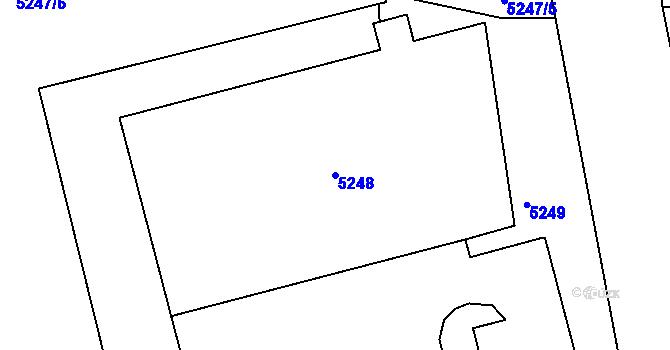 Parcela st. 5248 v KÚ Cvrčovice u Pohořelic, Katastrální mapa