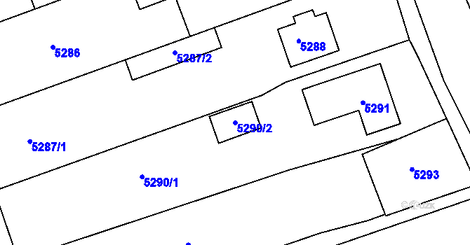 Parcela st. 5290/2 v KÚ Cvrčovice u Pohořelic, Katastrální mapa