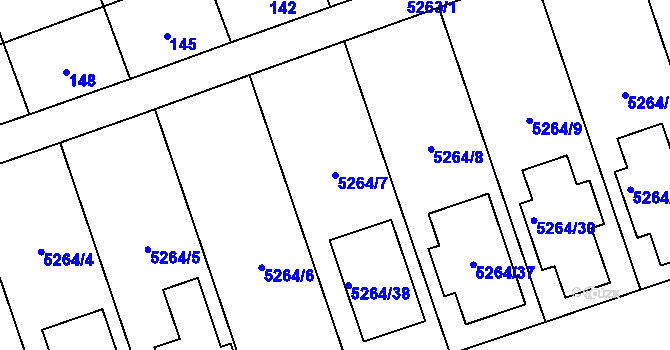 Parcela st. 5264/7 v KÚ Cvrčovice u Pohořelic, Katastrální mapa
