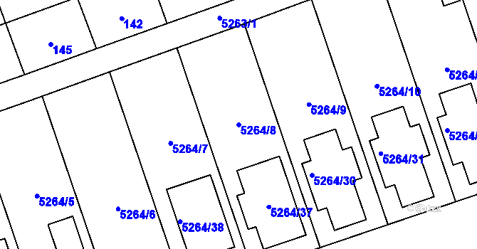 Parcela st. 5264/8 v KÚ Cvrčovice u Pohořelic, Katastrální mapa