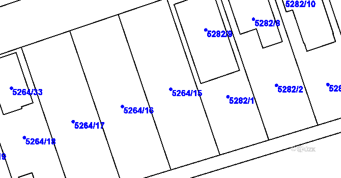 Parcela st. 5264/15 v KÚ Cvrčovice u Pohořelic, Katastrální mapa