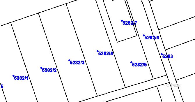 Parcela st. 5282/4 v KÚ Cvrčovice u Pohořelic, Katastrální mapa