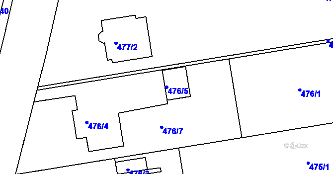 Parcela st. 476/5 v KÚ Cvrčovice u Pohořelic, Katastrální mapa