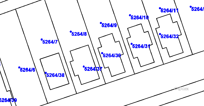 Parcela st. 5264/30 v KÚ Cvrčovice u Pohořelic, Katastrální mapa