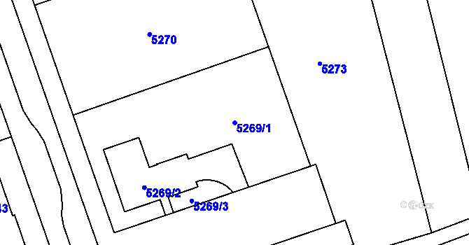 Parcela st. 5269/1 v KÚ Cvrčovice u Pohořelic, Katastrální mapa