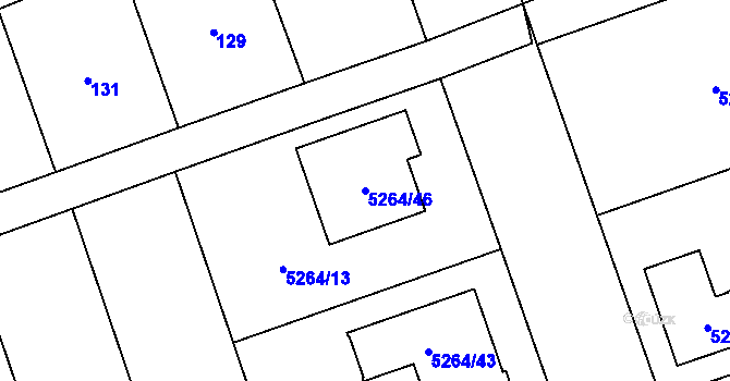Parcela st. 5264/46 v KÚ Cvrčovice u Pohořelic, Katastrální mapa