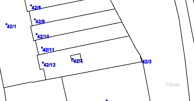 Parcela st. 42/20 v KÚ Cvrčovice u Pohořelic, Katastrální mapa