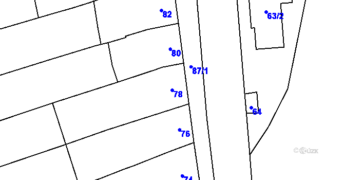 Parcela st. 78 v KÚ Cvrčovice u Pohořelic, Katastrální mapa