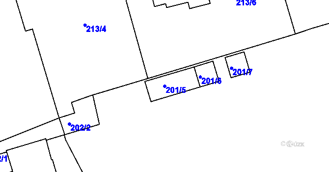 Parcela st. 201/5 v KÚ Cvrčovice u Pohořelic, Katastrální mapa