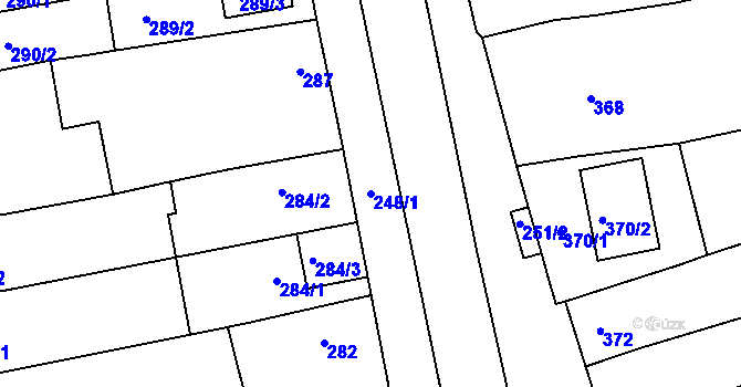 Parcela st. 248/1 v KÚ Cvrčovice u Pohořelic, Katastrální mapa