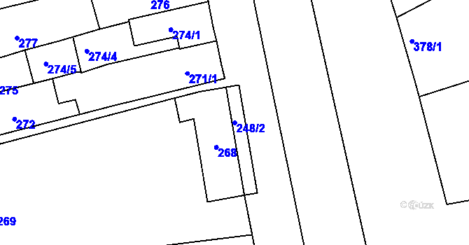 Parcela st. 248/2 v KÚ Cvrčovice u Pohořelic, Katastrální mapa