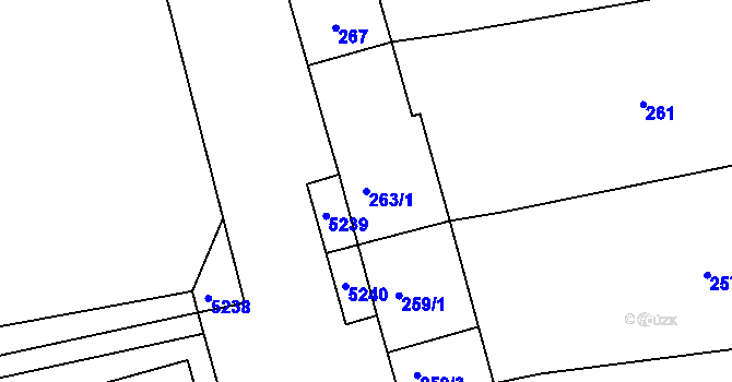 Parcela st. 263/1 v KÚ Cvrčovice u Pohořelic, Katastrální mapa