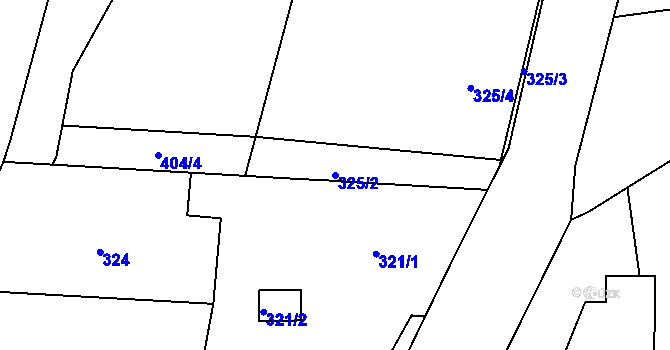 Parcela st. 325/2 v KÚ Cvrčovice u Pohořelic, Katastrální mapa