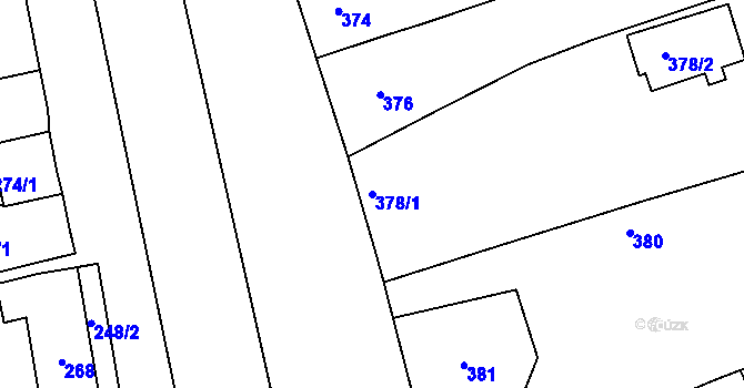 Parcela st. 378/1 v KÚ Cvrčovice u Pohořelic, Katastrální mapa