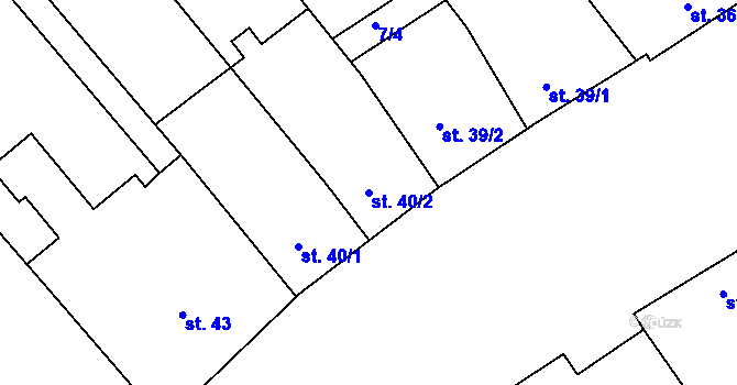 Parcela st. 40/2 v KÚ Cvrčovice u Zdounek, Katastrální mapa