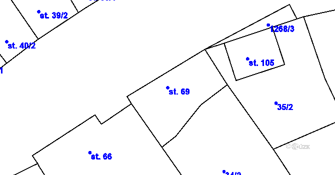 Parcela st. 69 v KÚ Cvrčovice u Zdounek, Katastrální mapa