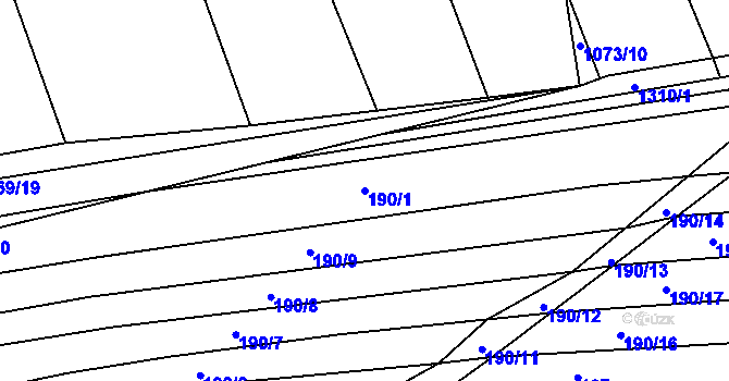 Parcela st. 190/1 v KÚ Cvrčovice u Zdounek, Katastrální mapa