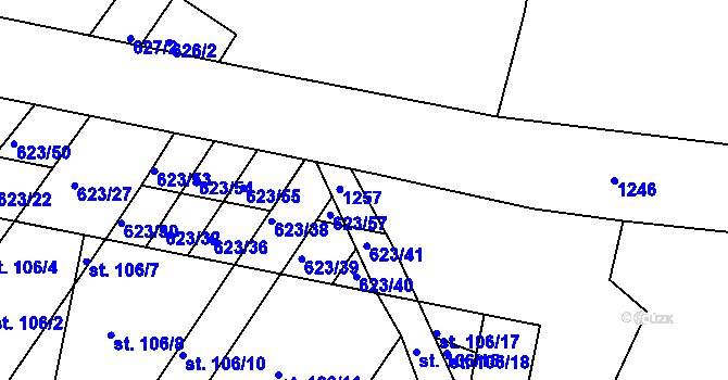 Parcela st. 680/3 v KÚ Cvrčovice u Zdounek, Katastrální mapa
